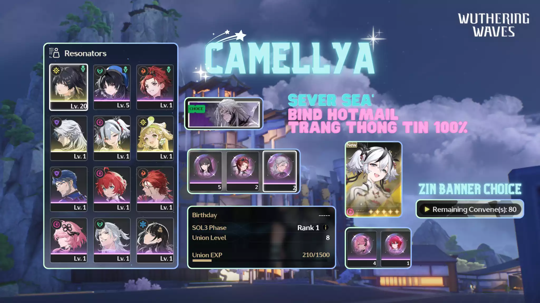 [Sea] Camellya  + Cal + Ver + Map zin 100%